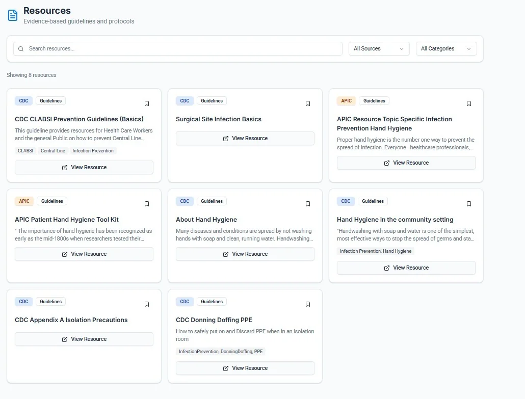 An Evidence-Based Resource Library — a screen from the VivaPrevent learning app