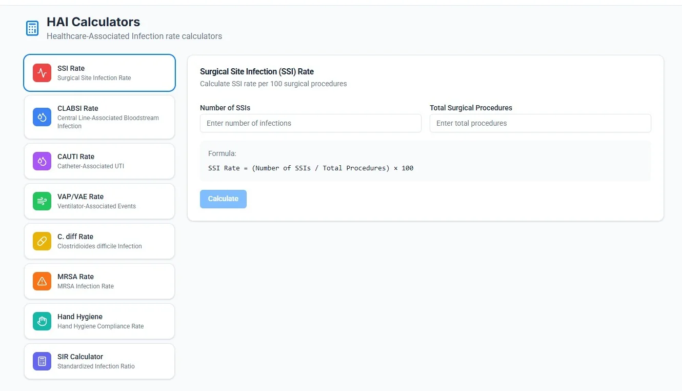 HAI Rate Calculators — a screen from the VivaPrevent learning app